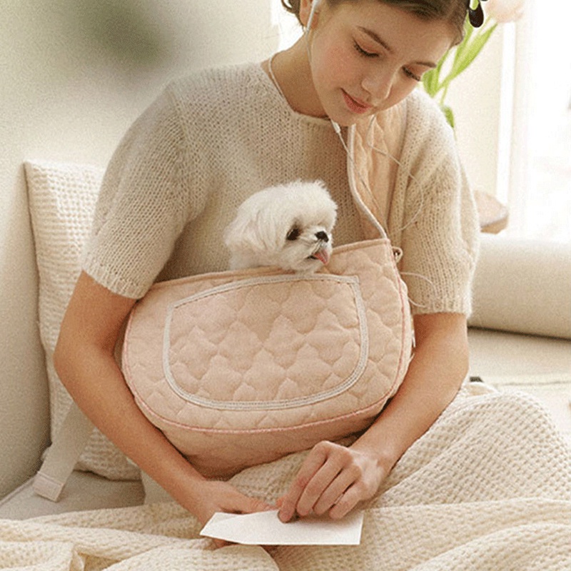 Túi đeo chéo mang theo thú cưng IELGY vải canvas sức chứa lớn phong cách Hàn Quốc thời trang cho nữ