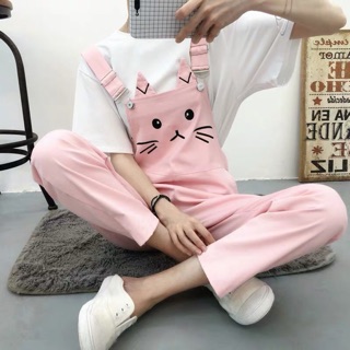 Set quần yếm + T shit trắng