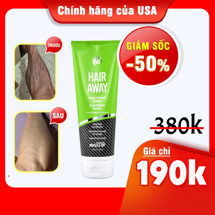 Kem Tẩy Lông Toàn Thân Hair Away  Hàng Chính Hãng USA 237ml