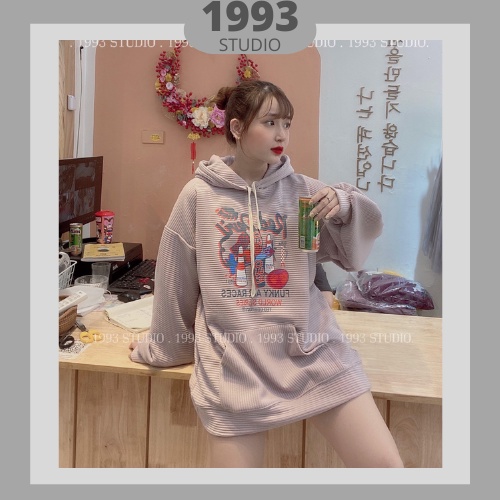 Áo khoác Hoodie Nam, Nữ Hoodie Basic Unisex Nỉ From Rộng Over size Nhiều màu RED DELI