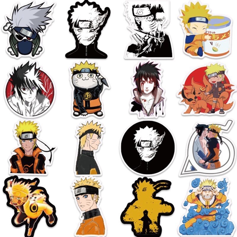 10 sticker dán hình naruto anime trang trí