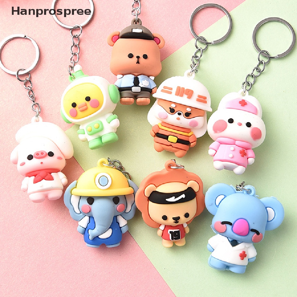 Hanprospree &gt; Móc Khóa Búp Bê Hoạt Hình Ba Chiều Bằng Nhựa Mềm Sáng Tạo