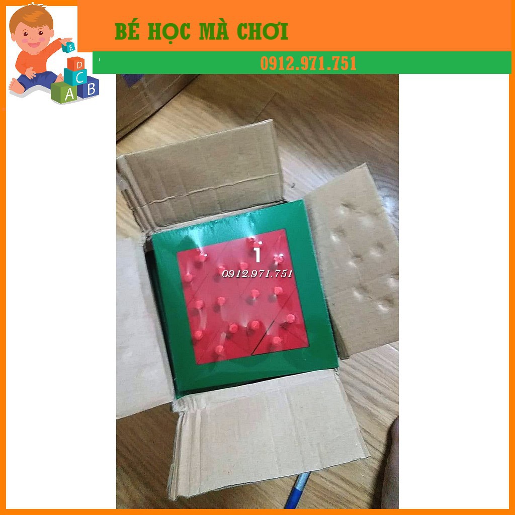 Trò chơi phân số 1/1 đến 1/10 Mẫu VUÔNG - Giáo cụ Montessori