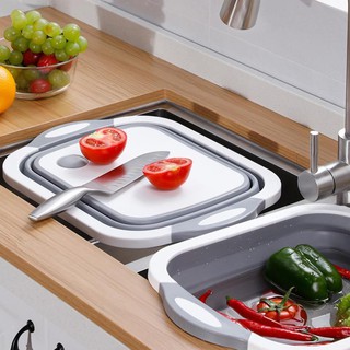 [RẺ VÔ ĐỊCH] Chậu rửa gấp gọn Kiêm Thớt Đa Năng Gấp Gọn 3 trong 1 Siêu Tiện Dụng- Thớt nhựa, tiết kiệm không gian!