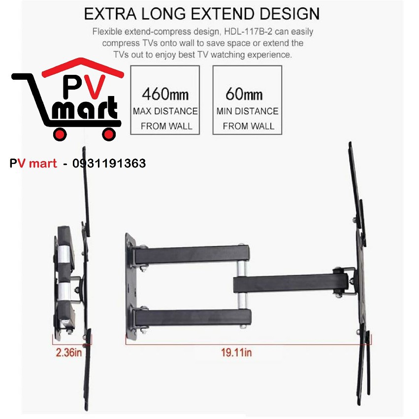 Giá tivi xoay đa năng (14-50 inch) - Khung treo tivi xoay đa năng, hàng nhập khẩu