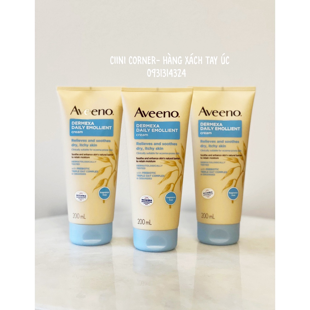 Kem chàm Aveeno Daily Emollient Cream 200mL Eczema ( bill air )