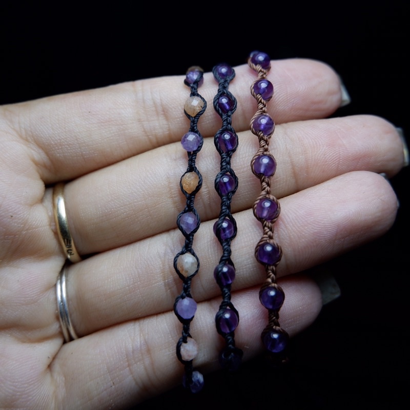 [Amethyst,Garnet] Vòng tay handmade đá thiên nhiên