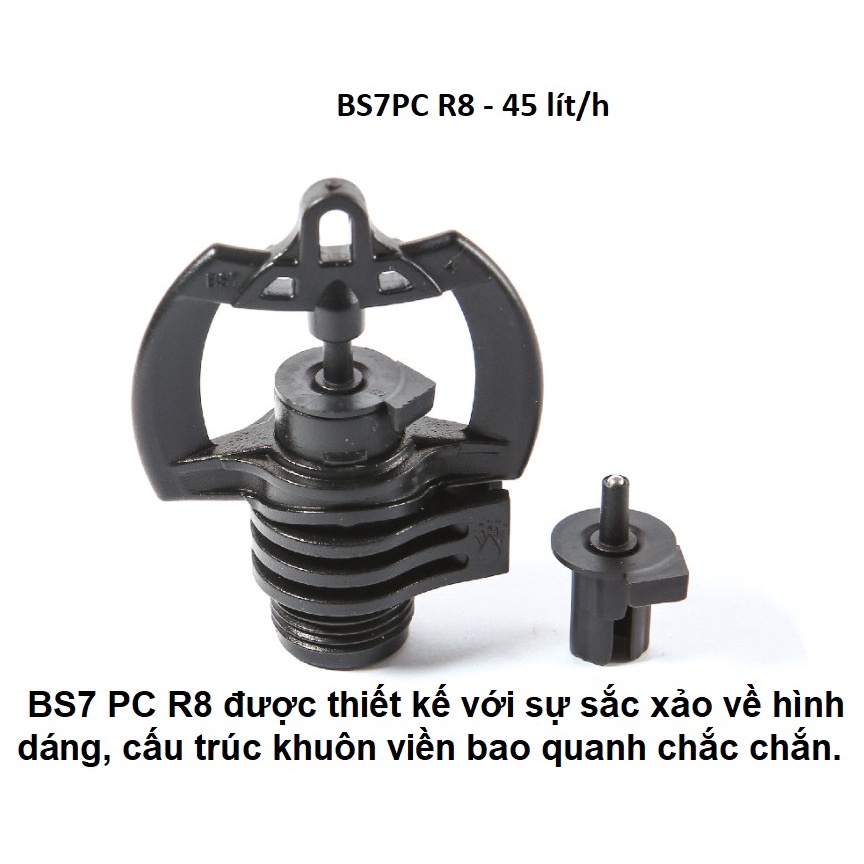 BS7 PC R8 - Béc phun mưa bù áp thích hợp cho địa hình đồi dốc - BH 5 năm