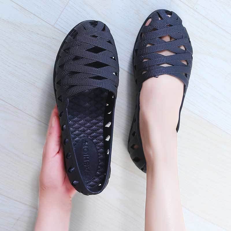 Giày Búp Bê Nữ Thời Trang Chất Vải Đan Chéo Cách Điệu Phong Chách Hàn Quốc