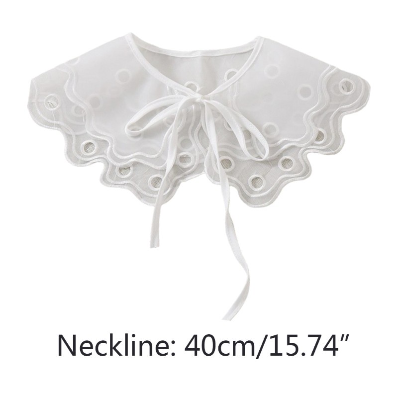 Cổ áo giả trang trí thêu lưới ren nhiều lớp kiểu lolita