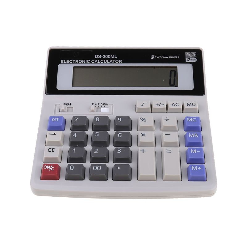 DOU Standard Function Scientific Electronics Desktop Calculators, Dual Power, Big Button 12 Digit Large LCD Display, Handheld for Daily and Basic Office