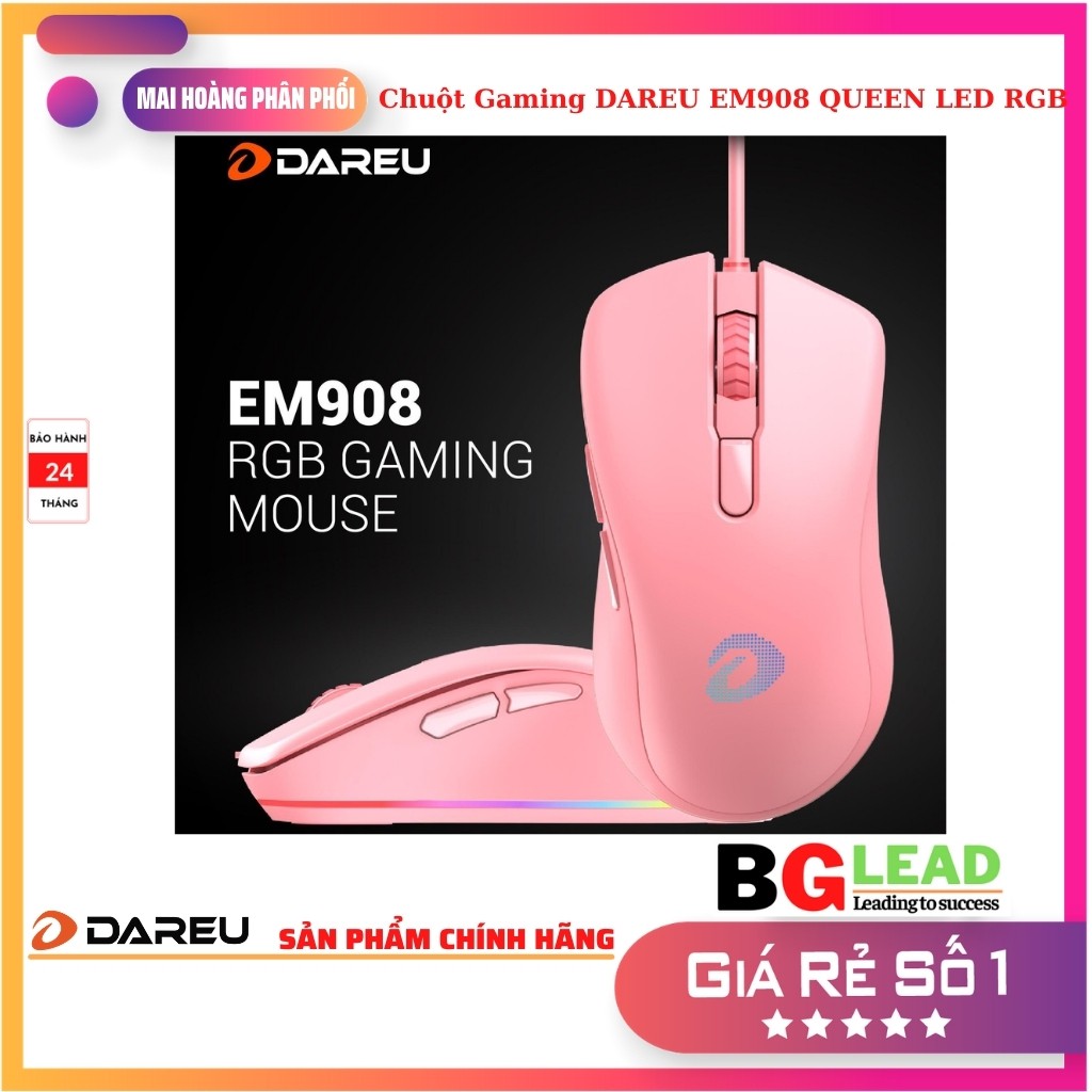 Chuột Gaming DAREU EM908 QUEEN (LED RGB, BRAVO sensor)