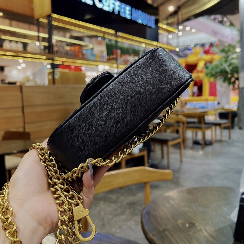 Túi đeo chéo mini nữ, túi Gc marmont tim 18cm dây xích hàng xuất dư