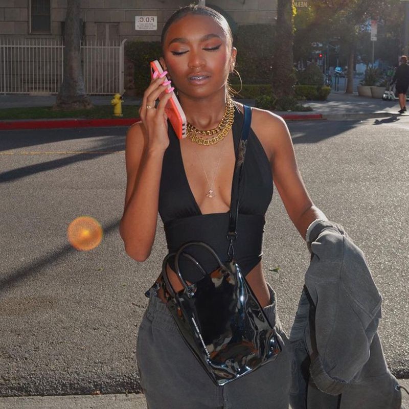 DUNEA Áo kiểu cổ khoét sâu phong cách quyến rũ