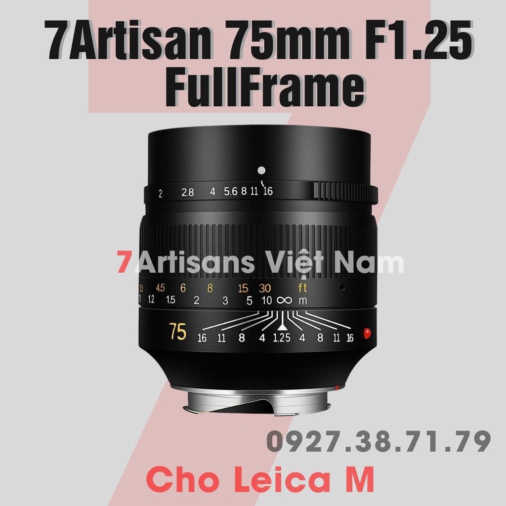 Ống kính 7Artisans 75mm F1.25 siêu chân dung cho Leica M
