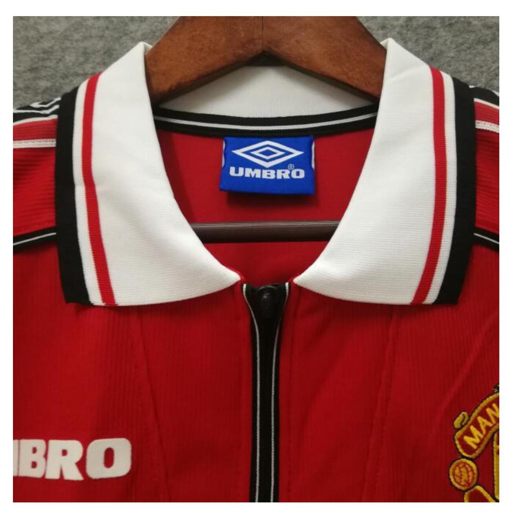 Áo Thun Đá Banh Tay Dài In Logo Manchester United Retro 1998-99 Size S-2xl