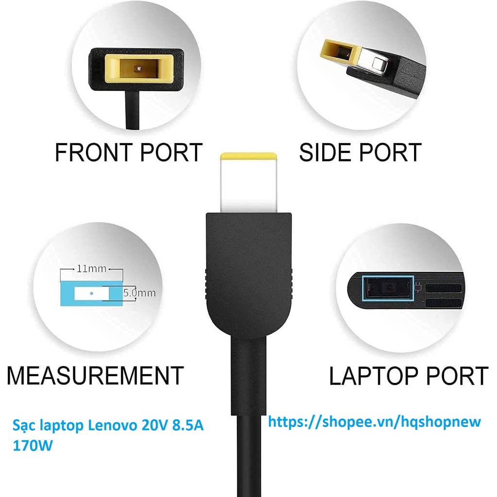⚡️[Sạc zin] Sạc laptop Lenovo 20V 8.5A 170W Y530 - 15ICH P71 W540 W541 Y540 - 15IRH chân vuông slim