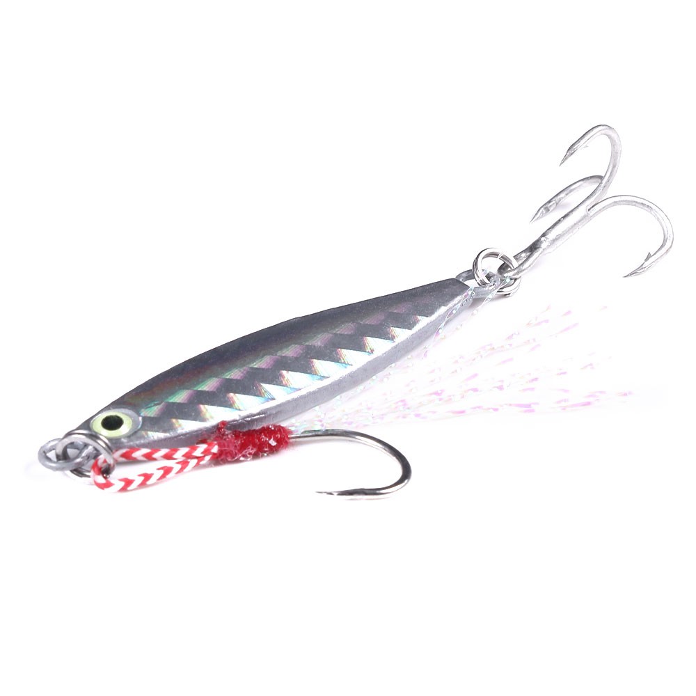 HENGJIA 1PCS 7G 10G 15G 20G Mồi câu cá giả bằng kim loại với móc câu cá sắc bén Laser Lead Fishing Lure Jig Metal Bait