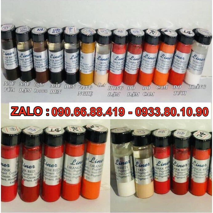 Liner Tem Bạc Mực phun xăm siêu đậm - Mực xăm Liner Tem Vàng môi mày lên màu chuẩn bám màu tốt