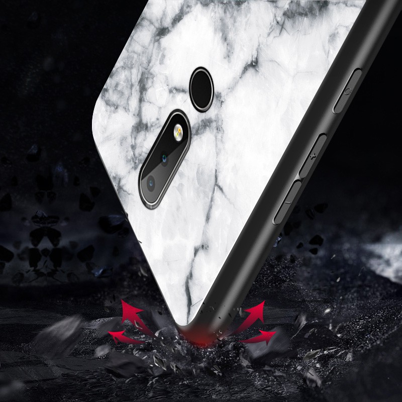 Tempered glass Marble For Nokia X6 7 Plus 3.1 7.1 X7 4.2 1 X71 9 Cover Casing