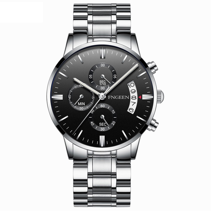 ĐỒNG HỒ NAM FNGEEN F5444 DÂY THÉP ĐEN CAO CẤP +TẶNG PIN 60K | BigBuy360 - bigbuy360.vn