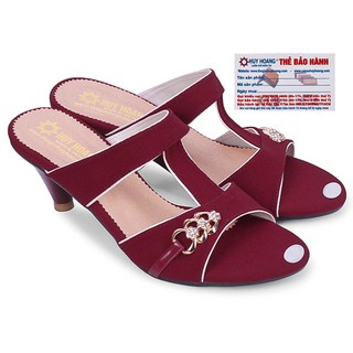 Dép nữ cao gót huy hoàng xh7046 - đỏ