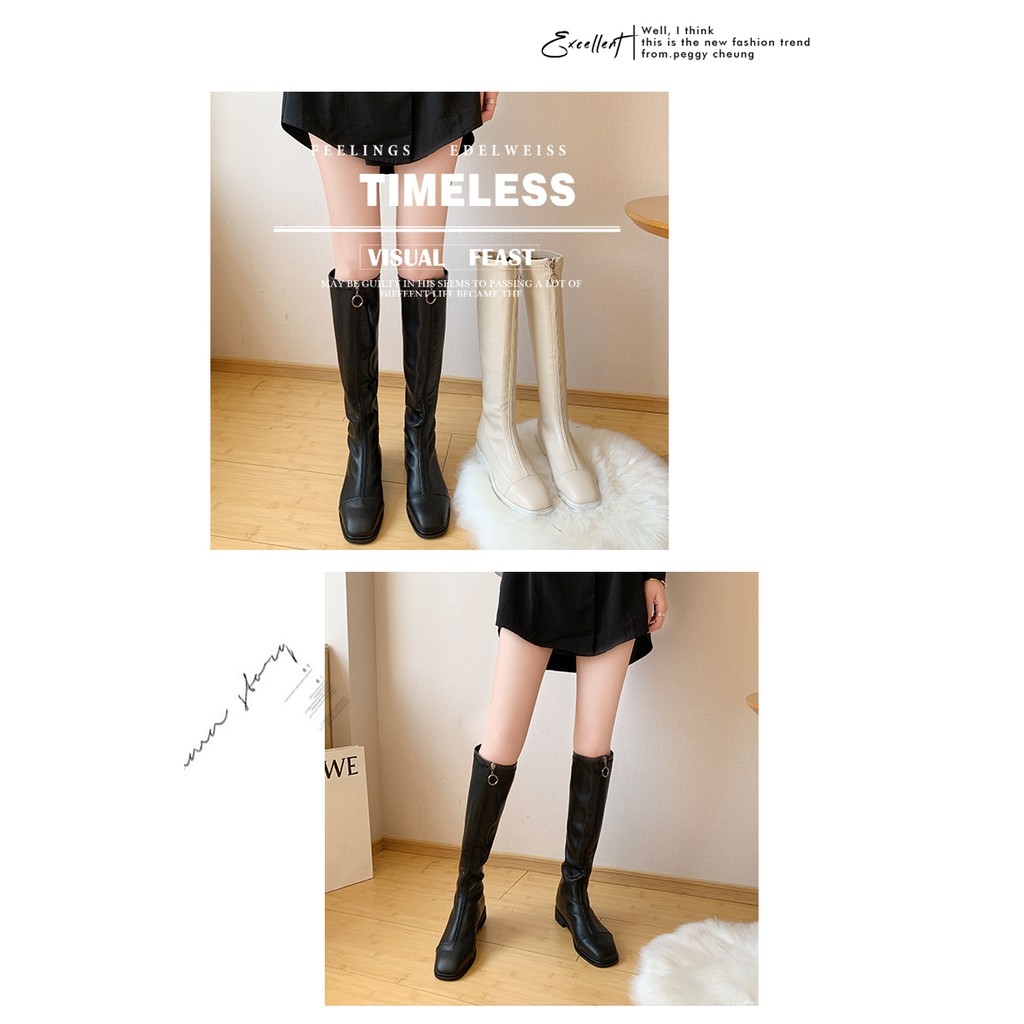 Boot Nữ Da Cao Cổ Khóa Trước Cá Tính - MPS162 [HÀNG ORDER] | BigBuy360 - bigbuy360.vn