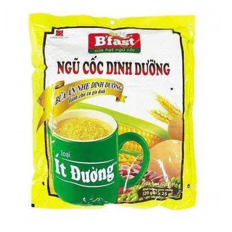 Ngũ cốc dinh dưỡng có đường /ít đường B'Fast (bịch 500g - 20 góix25gr)