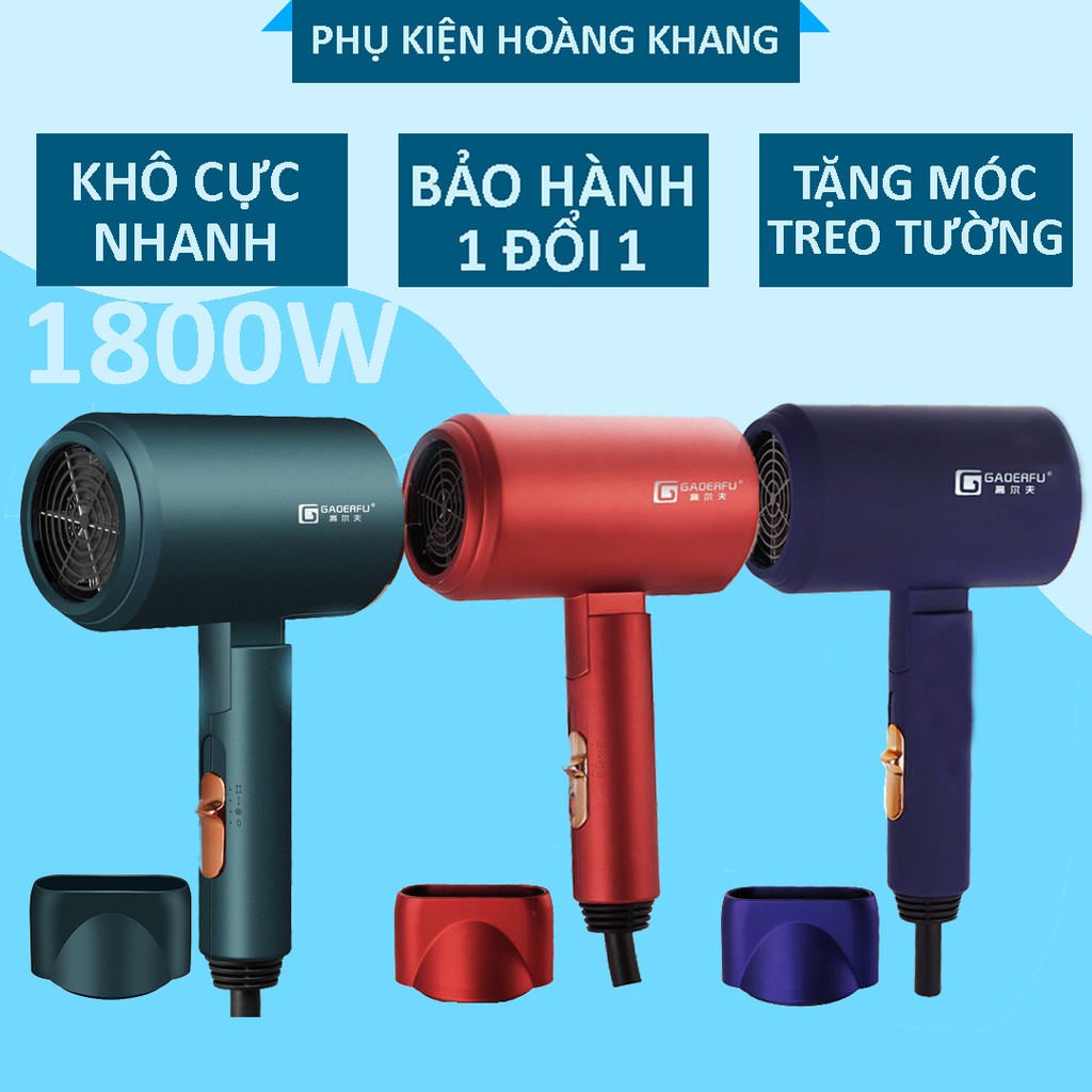 Máy sáy tóc gấp gọn 1800W, máy sấy tóc mini không gây hư tóc chỉnh nhiệt thông minh dành cho salon