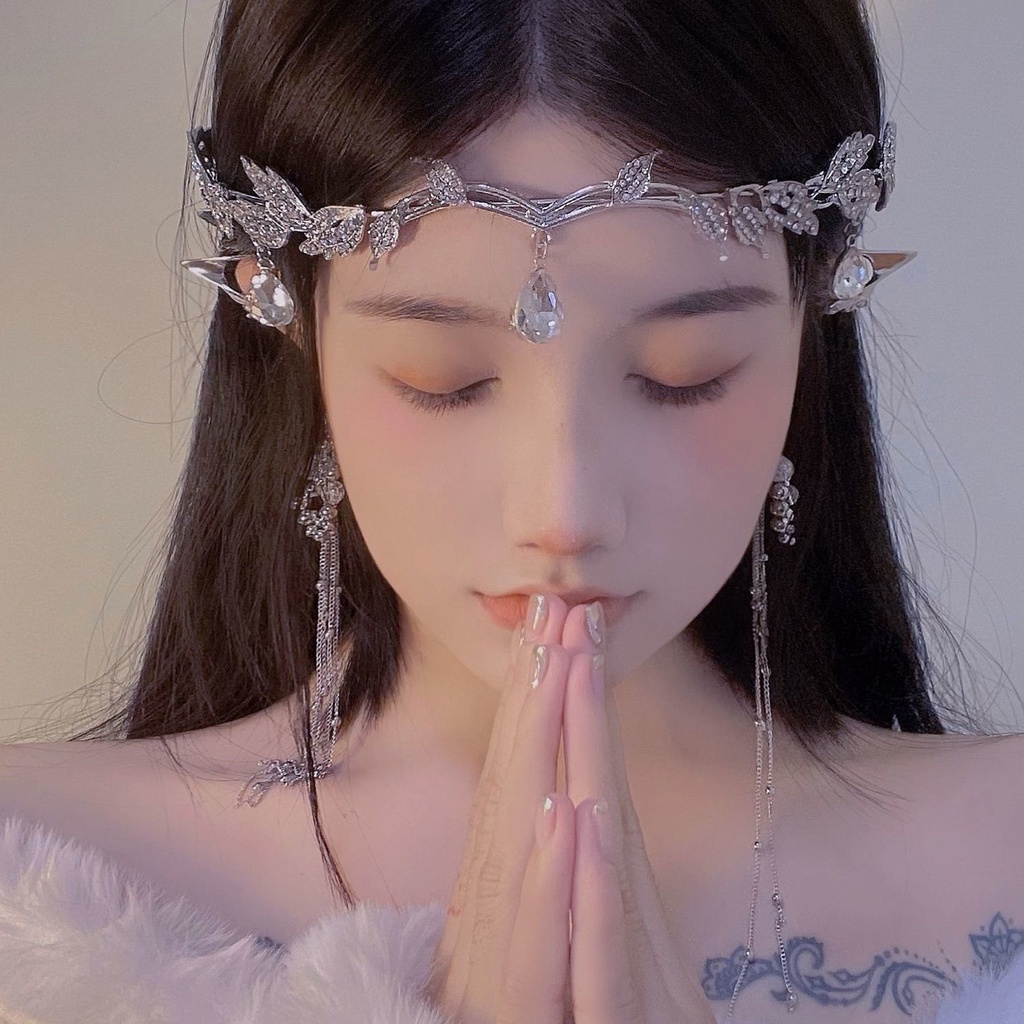 Băng Đô Cài Tóc Đính Đá Hình Giọt Nước Phong Cách Bohemian