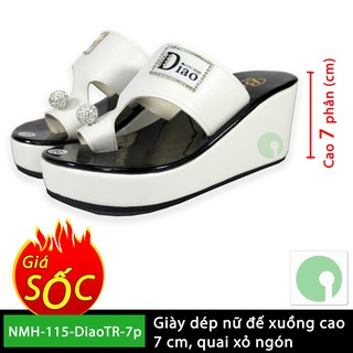 FF - 01 Đôi Dép đế xuồng 7 phân quai xỏ ngón đẹp giá rẻ đính hột kim tuyến - NMH-115-DiaoTR-7p NMH-111DiaoDE-7p