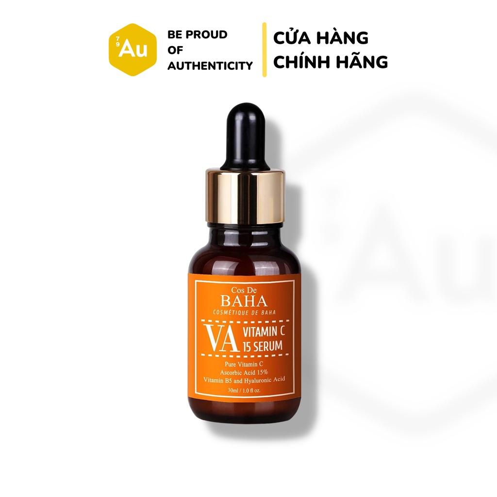 Cos De BAHA | Serum Vitamin C 15% Dạng Ascorbic Acid Kết Với Arbutin &amp; Pro-Vitamin B5 - Hỗ Trợ Làm Đều Màu Da 30ML (VA)