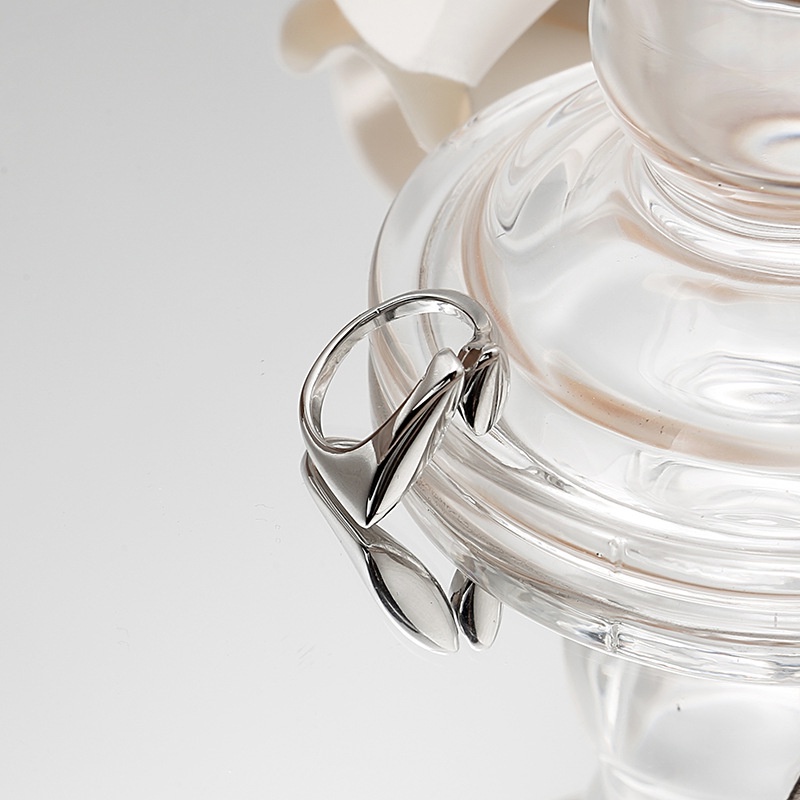 Nhẫn hở họa tiết hình học bằng đồng thời trang hip hop Hàn Quốc cho nữ