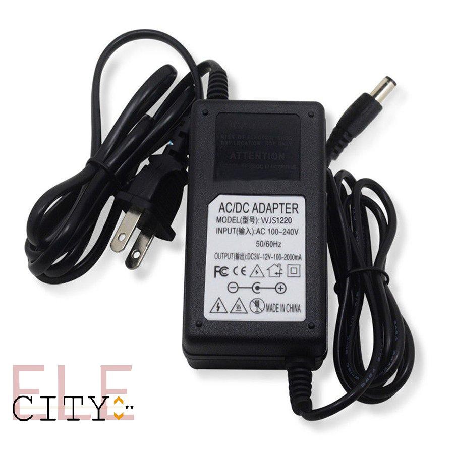 111ele} 24W 2A 3-12V AC/DC Adjustable Power Adapter US Plug Speed Control Adapter