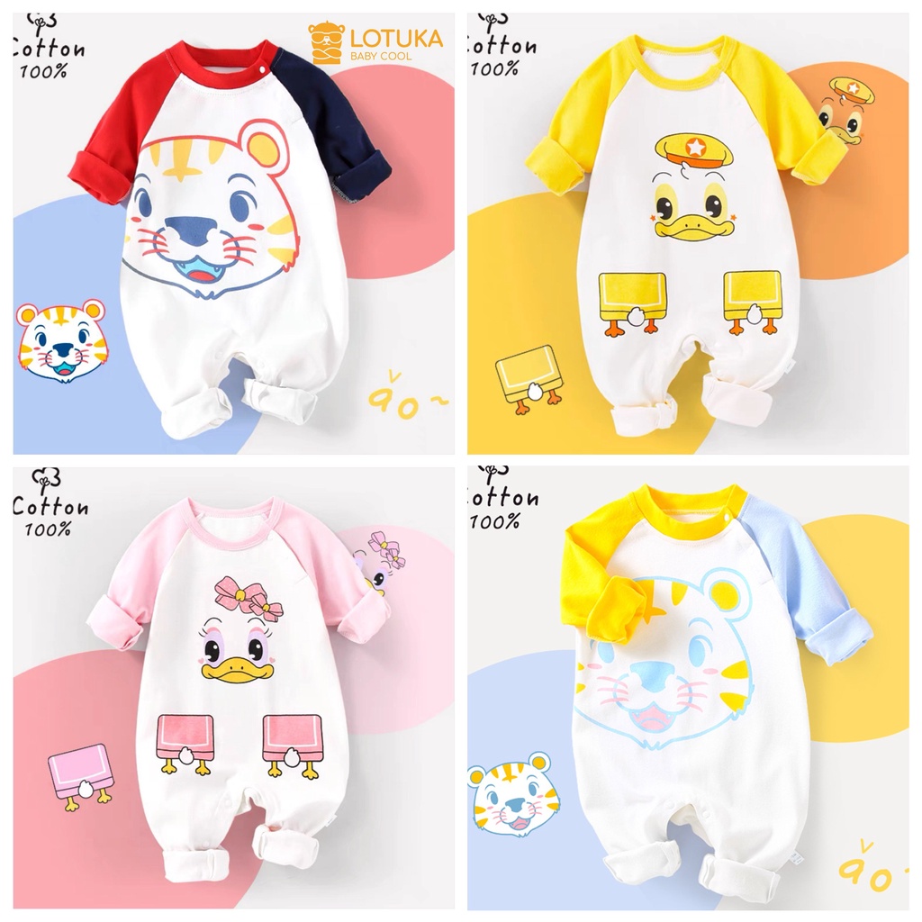 Bộ liền thân cho bé sơ sinh, body dài tay cho bé 0-12m chất thun lạnh siêu mềm mịn size 3-12kg
