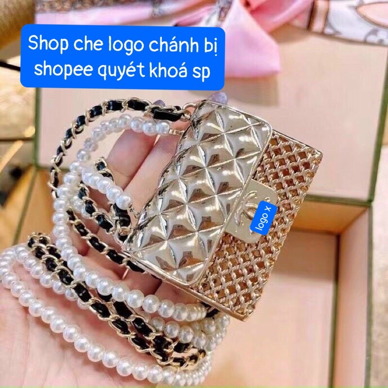 Túi mini CN Ngọc Trinh- Hàng Siêu sang chảnh  - Túi dây ngọc và dây xích- full hộp( shop quay)