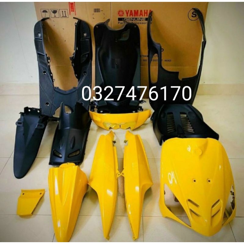 Bộ nhựa dàn áo xe ga MiO màu vàng zin yamaha