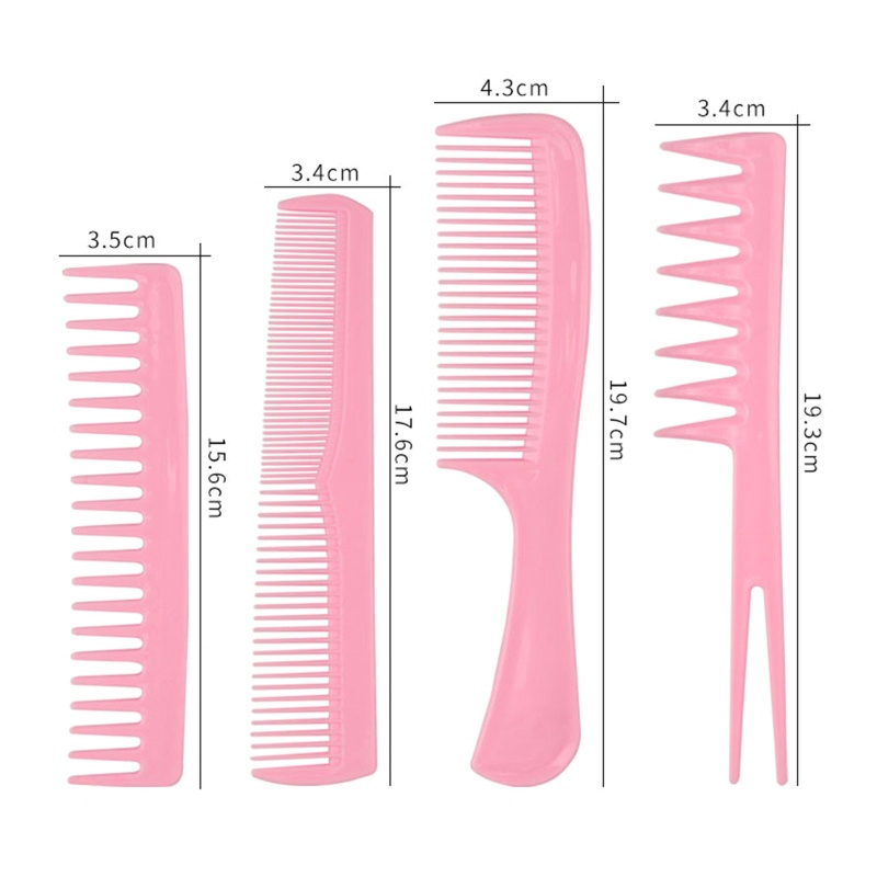 Set 9 Lược Chải Tóc Tạo Kiểu Răng Thưa Chống Tĩnh Điện