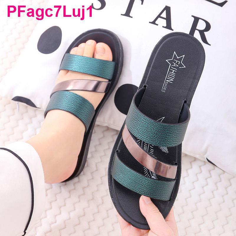 Mùa hè mẹ giày sandal nữ mềm trung niên phẳng của phụ kích thước lớn cho người già dép đi trong nhà chống trơn