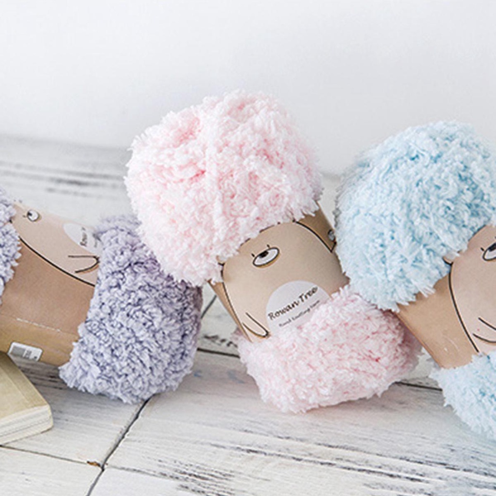 Cuộn Len Sợi San Hô Mềm Nhiều Màu Sắc Dùng Đan Khăn Choàng / Mũ DIY