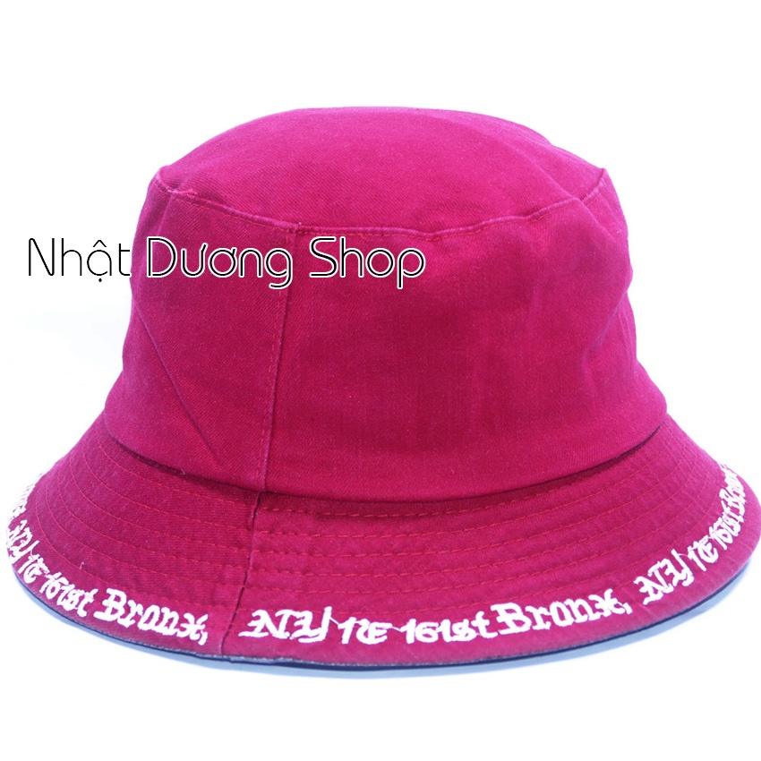 Nón bucket jean loang cá tính thêu chữ NY - Chất liệu vải Jeans oát mềm thích hợp cho nam và nữ