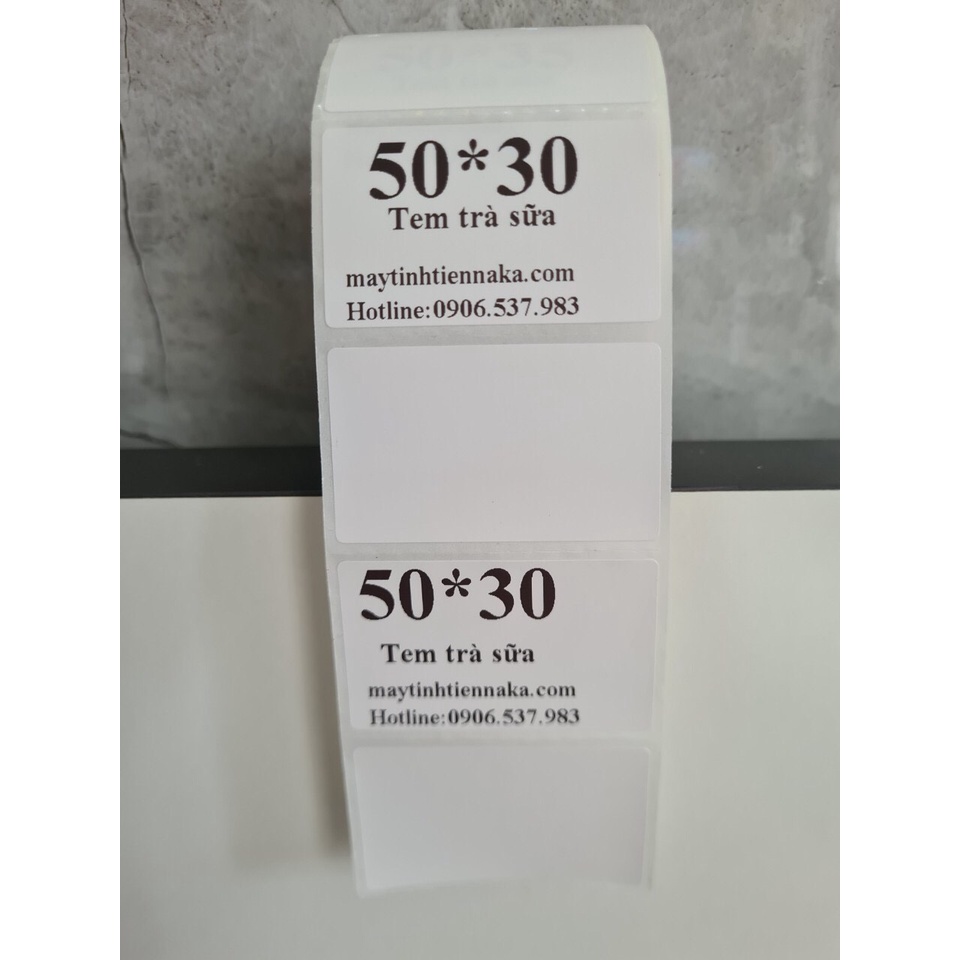 Giây in tem 50x30 - Tem nhiệt in tem nhãn, in mã vạch, in tem phụ 50x30mm - 5x3cm siêu rẻ