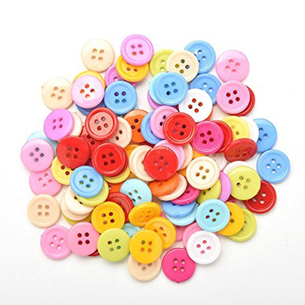 Set 100 cúc áo nhựa nhiều màu sắc 15mm