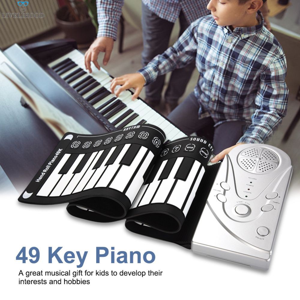 【Ready Stock】 Portable 49-Key Flexible Silicone Roll Up Piano Folding Electronic Keyboard Dropship 【LiveliHood】