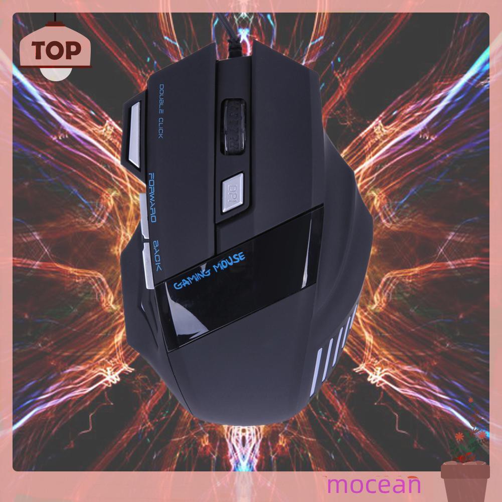 Chuột Chơi Game Mocean 2400 Dpi 7 Nút Có Đèn Led Chuyên Nghiệp