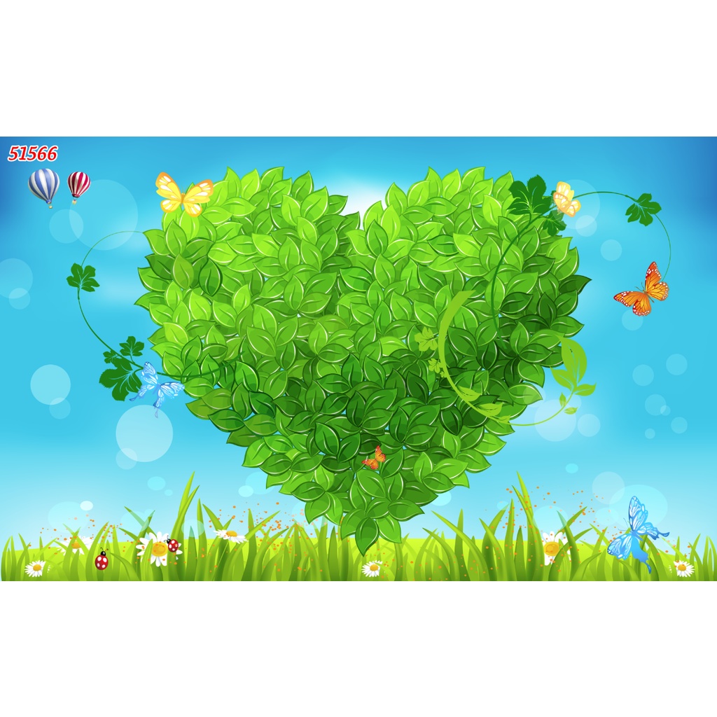 Tranh dán tường 3D cảnh rừng cây lãng mạn 3d