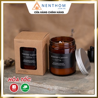 Nến Thơm Citta Hũ Thủy Tinh Nắp Thiếc Cổ Điển Hoa Khô Tự Nhiên Hương Thơm Mát - CT21