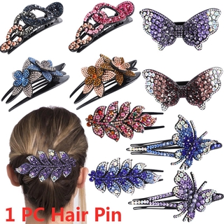 Kẹp tóc hình hoa bướm đính đá thời trang
