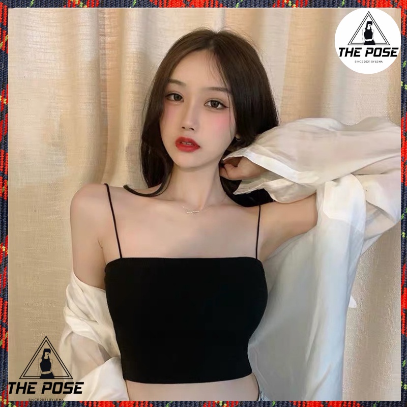 Áo 2 dây sexy vải bozip  mềm mại, áo bra croptop co giãn tốt dễ phối đồ