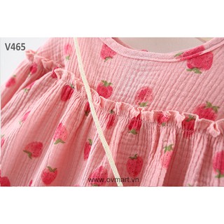 V465-Váy Dâu Tây Hồng